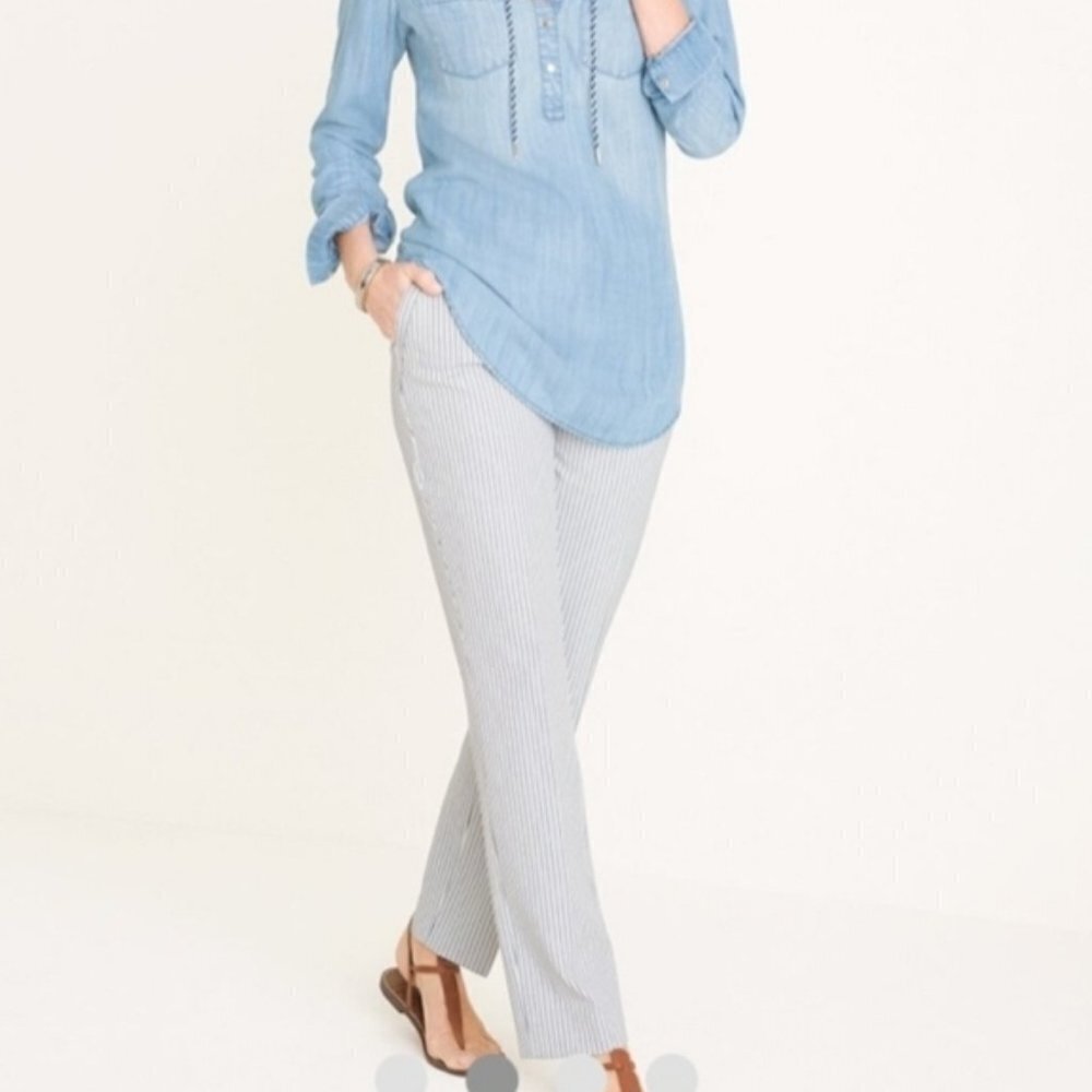 Chico's High Rise Straight Leg Pinstripe Dress Pants